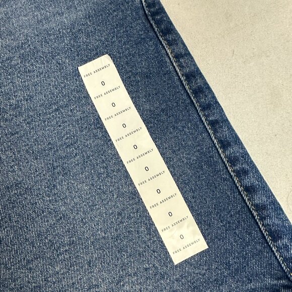 Free Assembly Womens Light Blue Belted Bermuda Jean Shorts Size 0 Cotton Blend - Picture 2 of 8